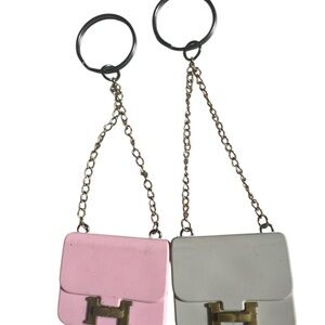 Elegant Pink and White Keychain The price is for one !!!!